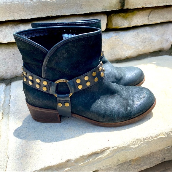 UGG Shoes - UGG Darling black Suede Harness Ankle Bootie Sz 6